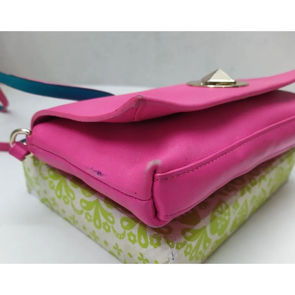 Kate Spade New York Pink Leather Turnlock Flap Closure Crossbody Bag